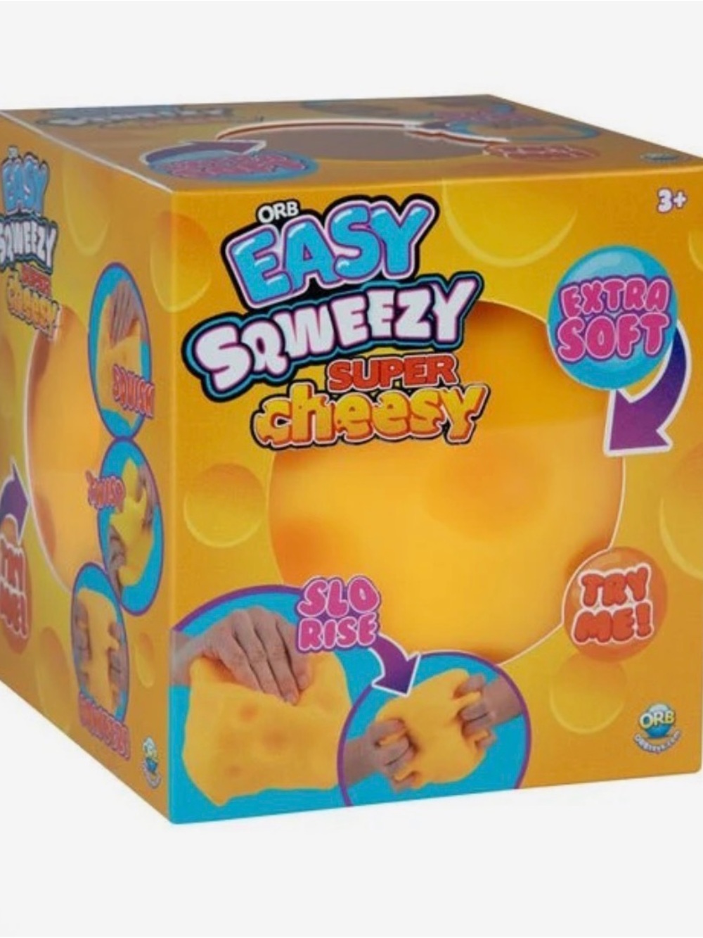 ORB Easy Squeezy Super Cheesy Sensory Toy - Yellow. JUMBO. Sealed. Fastship
